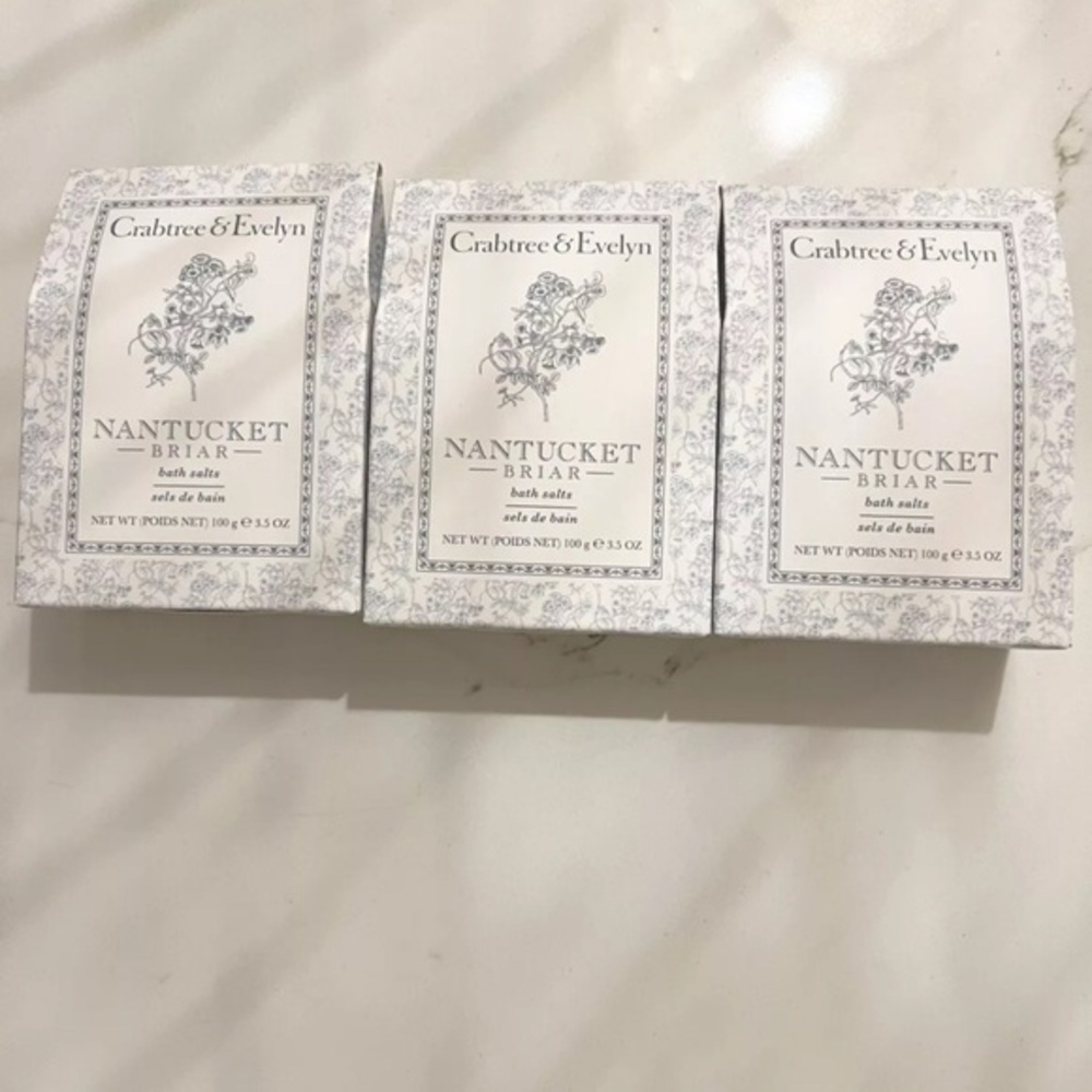 New in box Crabtree & Evelyn Nantucket Bath Salts X 3
